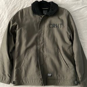 Carhartt jacket olive with black sherpa interior